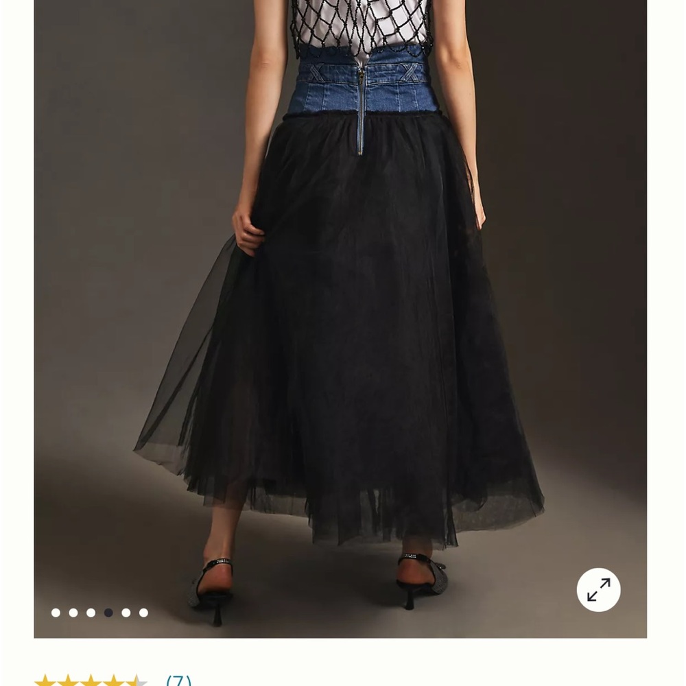 Anthropologie Pilcro Denim & Tulle Skirt Midi New Size 6 Small  *Never Worn*